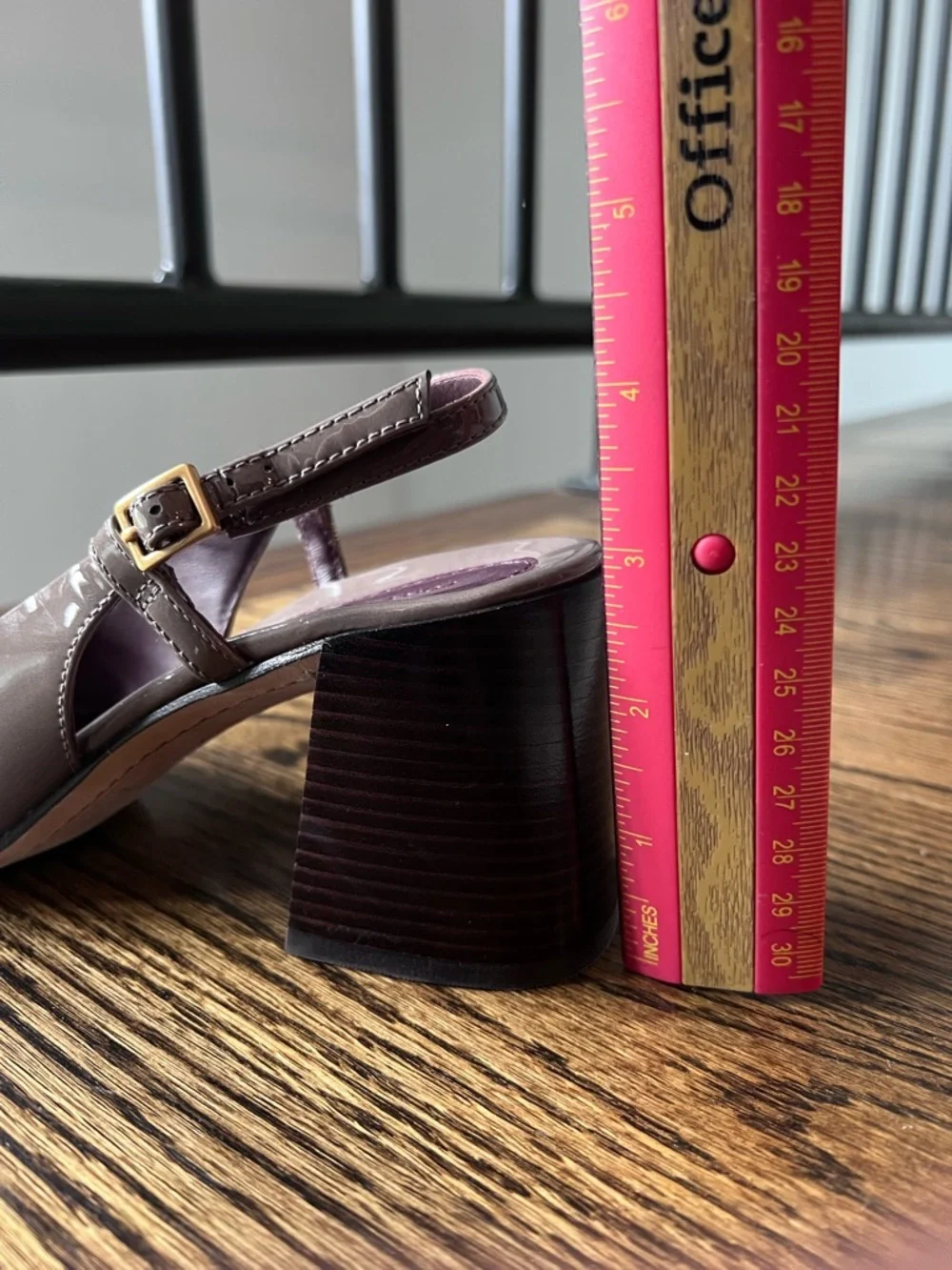 New! Tory Burch GeorgiaTaupe Leather Slingback Block Heels with Logo